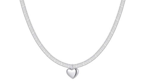 COLLANA CUORE CON MAGLIA PIATTA