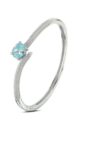 BRACCIALE RIGIDO ARGENTO PIETRA CELESTE