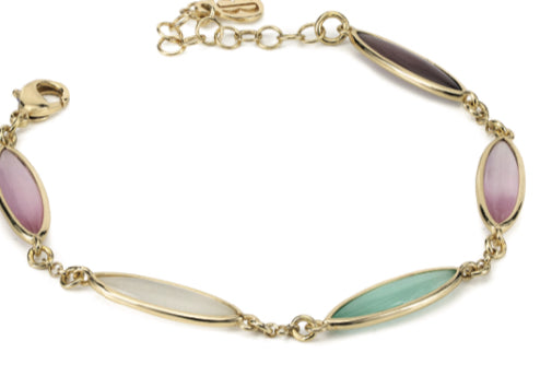 BRACCIALE PIETRE ALLUNGATE BASE ORO