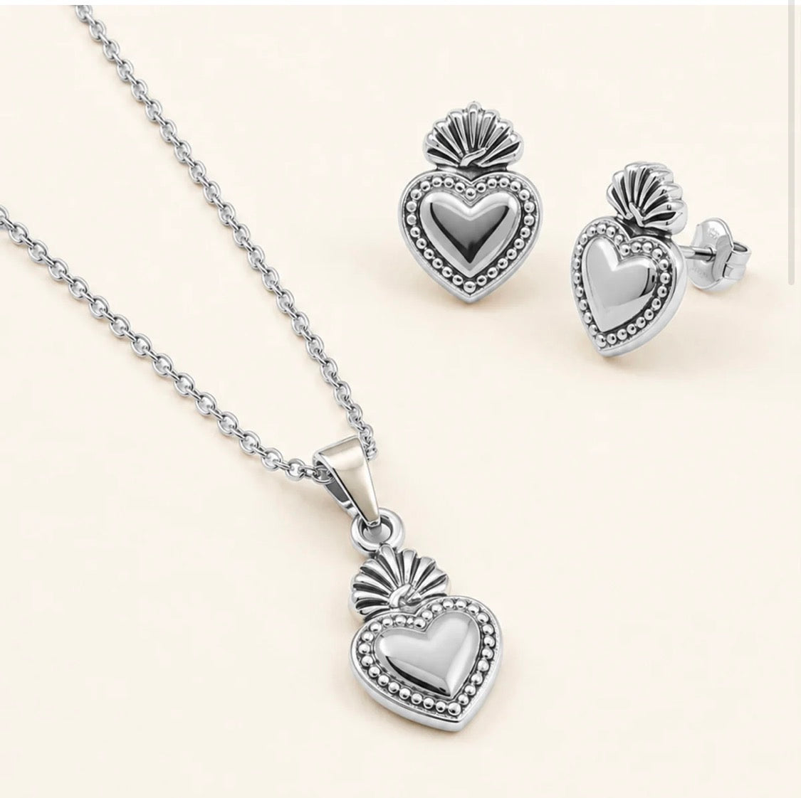 COLLANA SACRO CUORE ACCIAIO