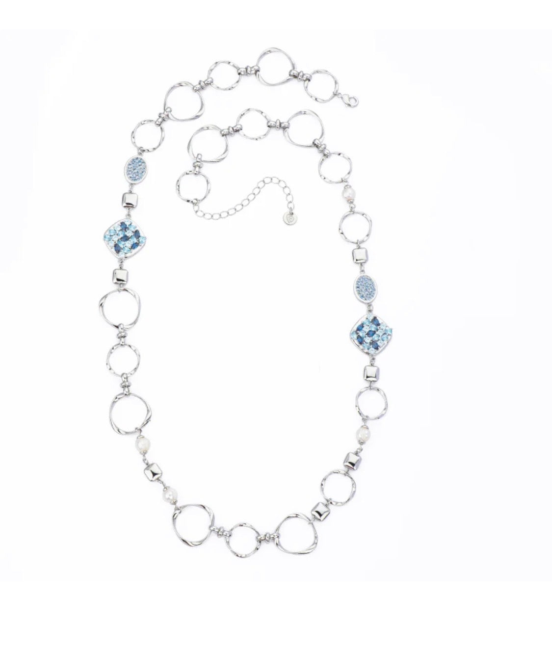 COLLANA CHANEL CON ZIRCONI CELESTI E BLU