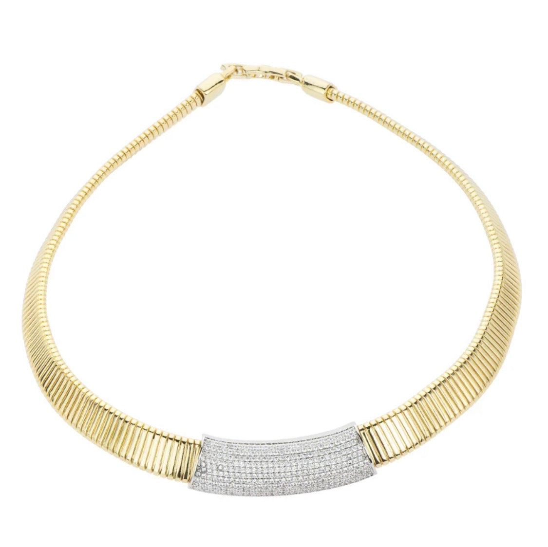 COLLANA DORATA CON PAVE’ DI ZIRCONE