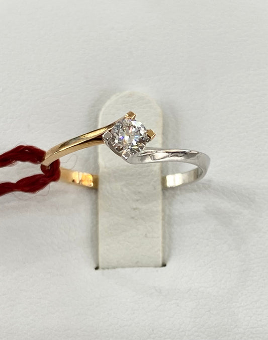 SOLITARIO BICOLORE CON DIAMANTI E ORO