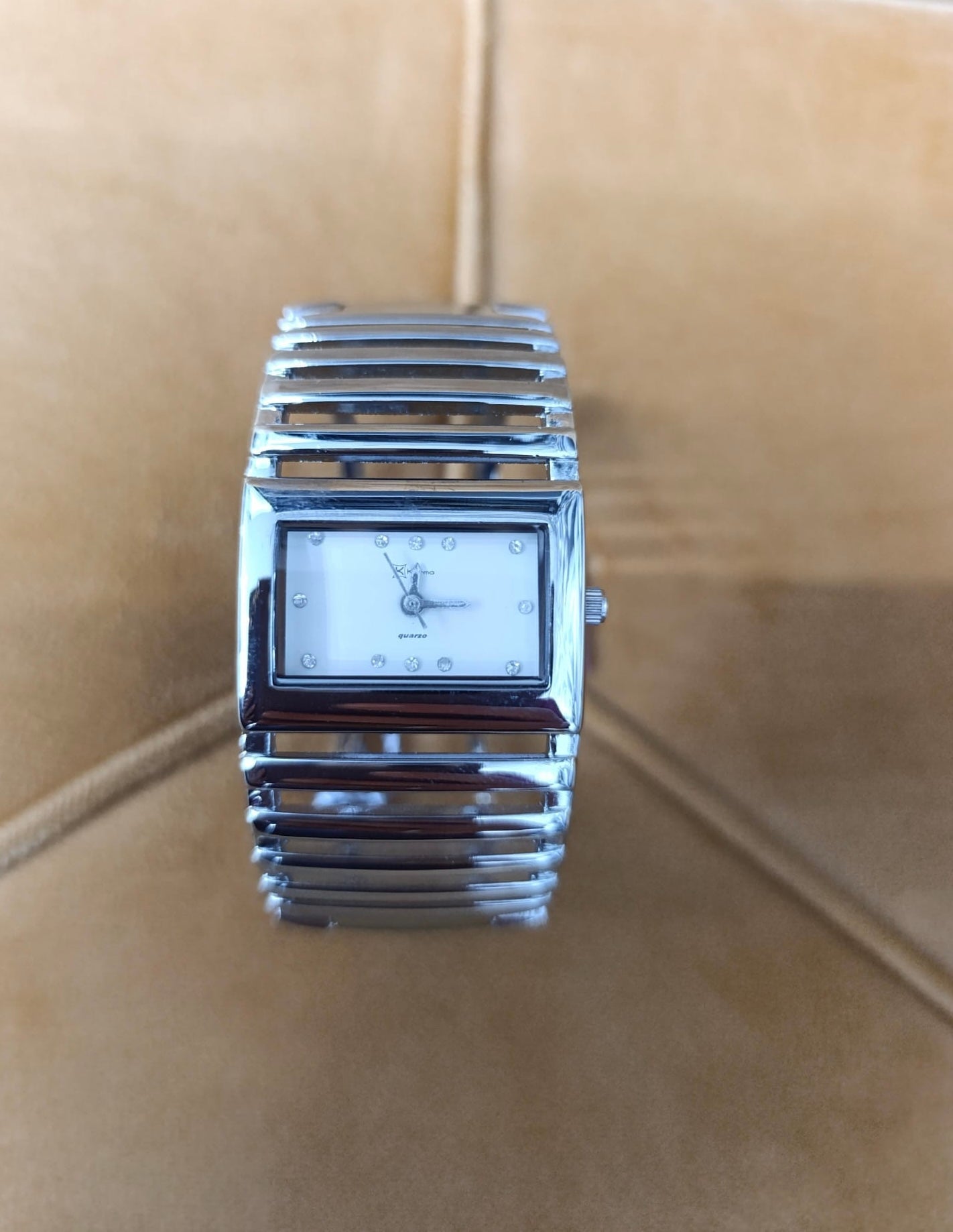 OROLOGIO KARMA ECONOMICO DONNA BRACCIALE RIGIDO ROSA-BIANCO -NERO