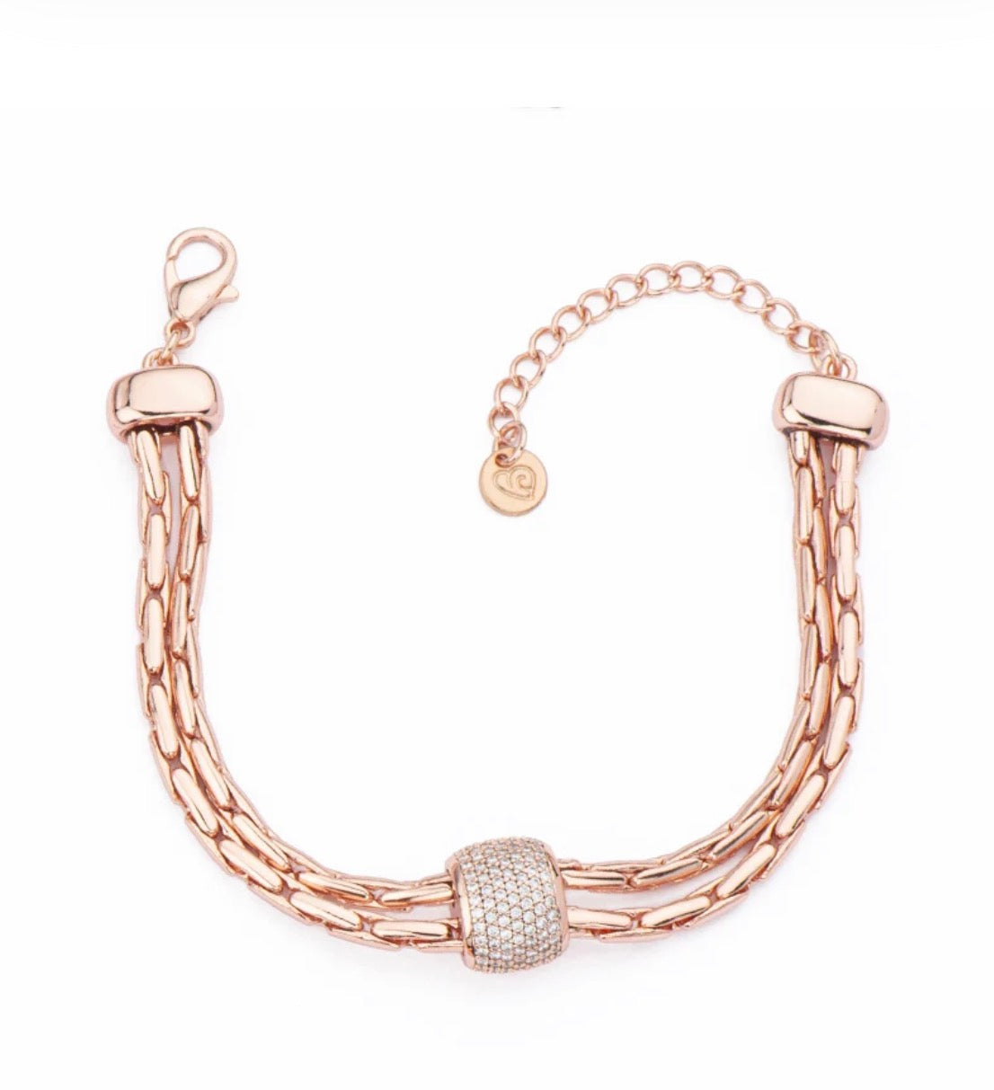 BRACCIALE ROSÉ’ CON PAVE’ ZIRCONI CENTRALE
