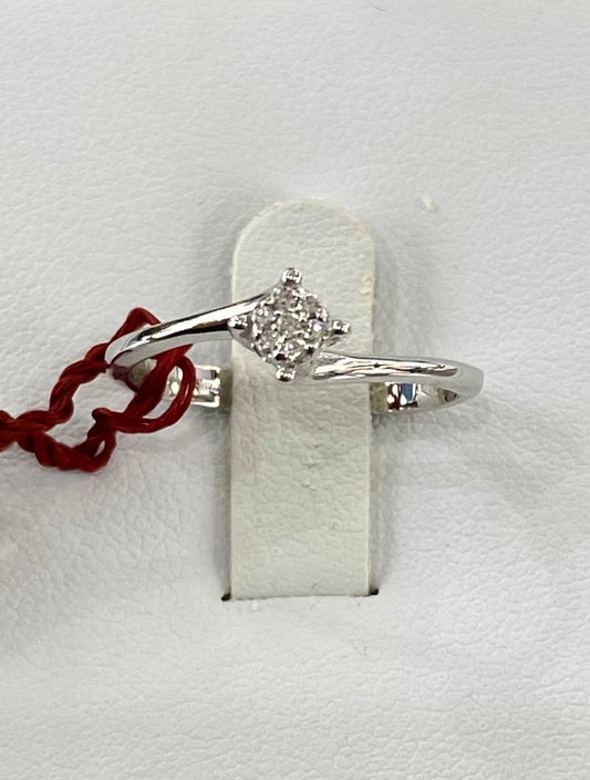 ANELLO SOLITARIO DIAMANTI E ORO BIANCO