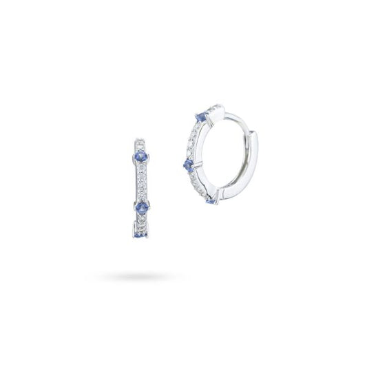 Orecchini a cerchio con zirconi tanzanite e zirconi